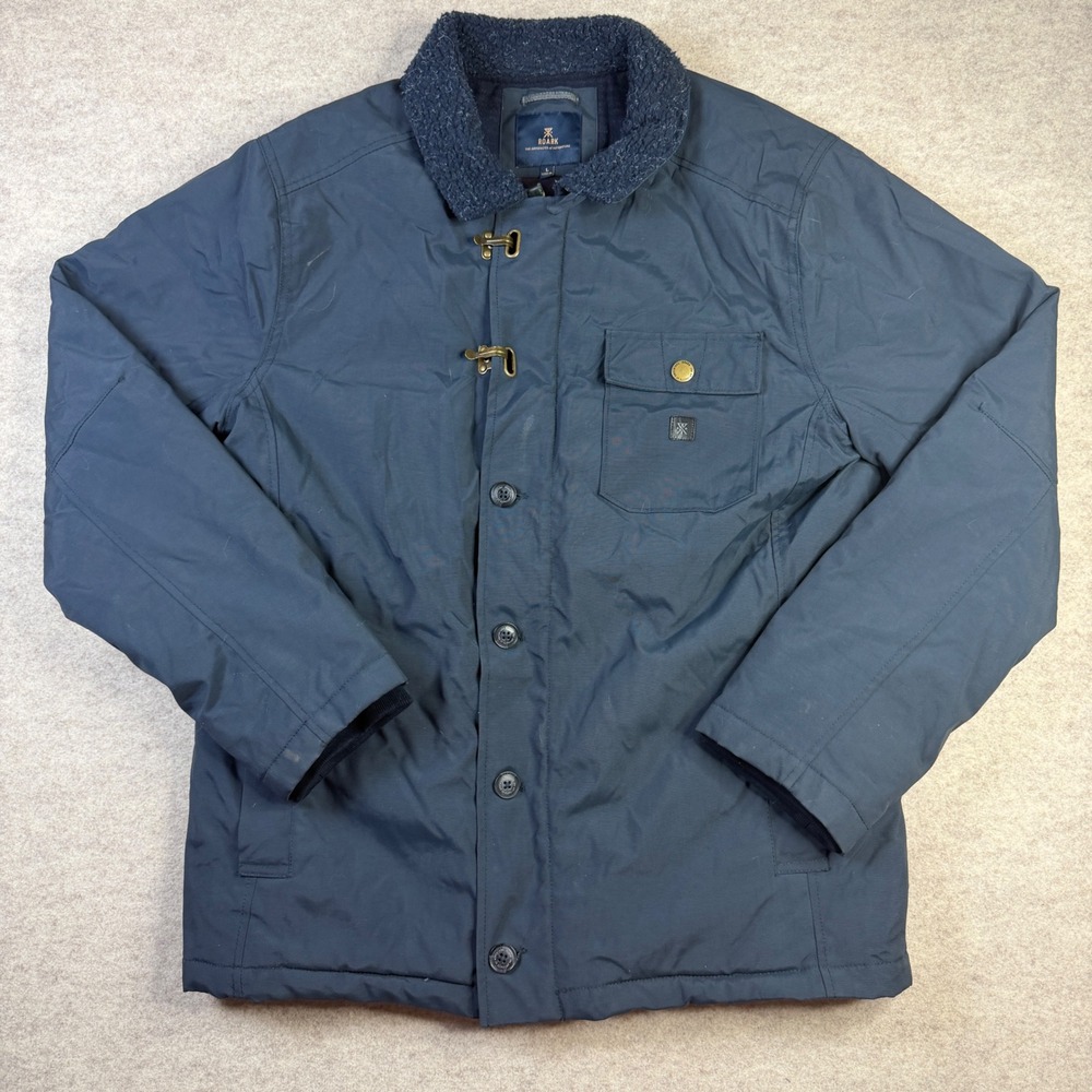 Roark Axeman Mens Navy Sherpa Collar Deck Jacket Large RJ201